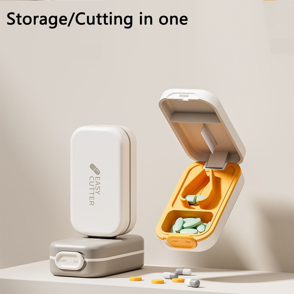 Adjustable Pill Cutter Splitter Crusher with Storage Box Medicine Tablet Easy Divider Organizer Case