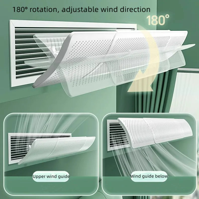 Central Aircon Wind Deflector for Grid Vertical Horizontal Ceiling Duct Airflow Diverter Air Conditioner Vent Shield Guide