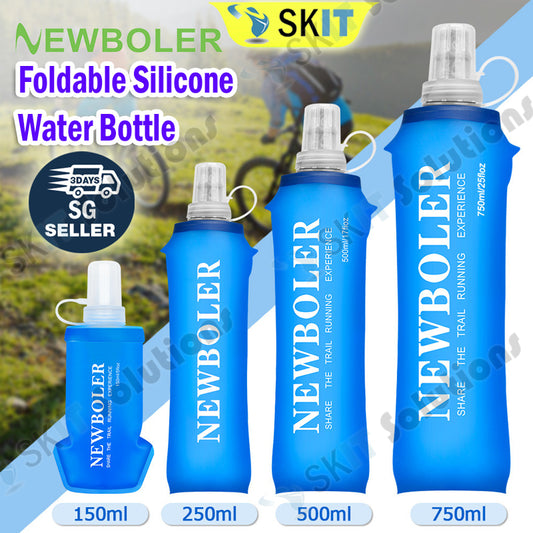 NEWBOLER TPU Soft Silicone Flask Foldable Water Bottle 150ml 250ml 500ml 750ml for Outdoor Sports