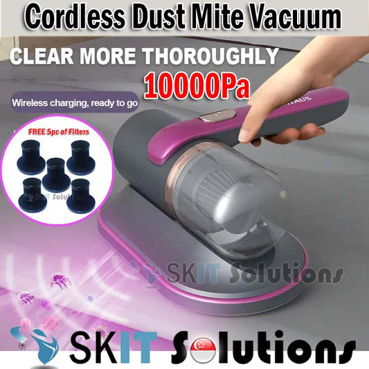 10000PA Cordless Bed Dust Mite Vacuum Cleaner Remover Cleaning Machine FREE 5 Filters For Mattress Sofa Blanket Pillow