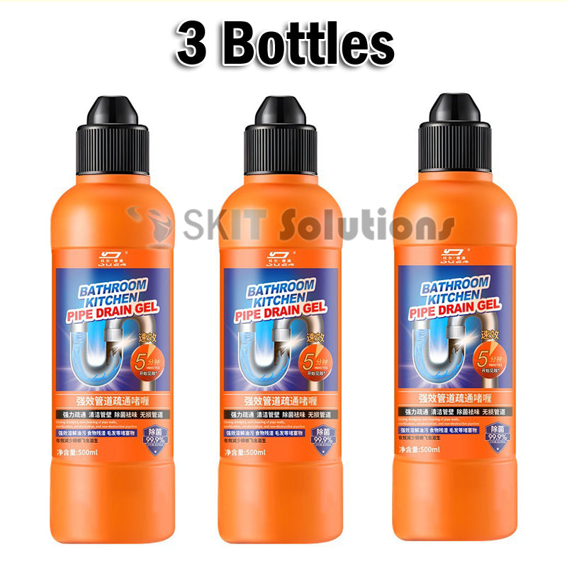 500ml Duer Pipe Dredge Gel Powerful Clog Remover for Toilet Kitchen Sewer Drain Cleaner Deodorizer