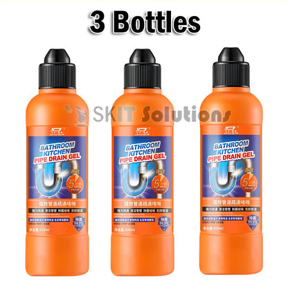 500ml Duer Pipe Dredge Gel Powerful Clog Remover for Toilet Kitchen Sewer Drain Cleaner Deodorizer
