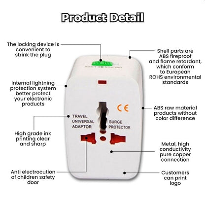 Universal / International / Worldwide Travel Adaptor All-In-One with USB / Type-C Charging Ports