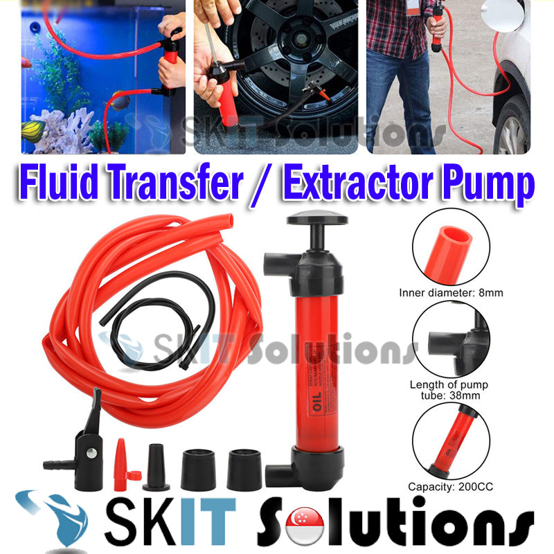 【SKIT SG】Aircon Drainage Hand Pump / Fish Tank Pump/ Multi-Use Transfer Pump / Pumping Oil And Gas With Siphon Pipe To Transport Manual Pump Liquid Chemical Delivery Pump Hand Pump Car, Petrol Diesel Water Fuel Syphon Pump Siphon Water Sucker Transfer Kit