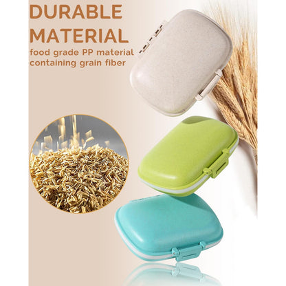 8 Grids Sealed Pill Organizer Daily Portable Medicine Storage Box Wheat Container Travel Tablet Case