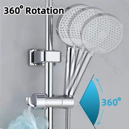 Shower Head Bracket Showerhead Rail Slider with Hook Universal Slide Bar Holder Bathroom Accessories