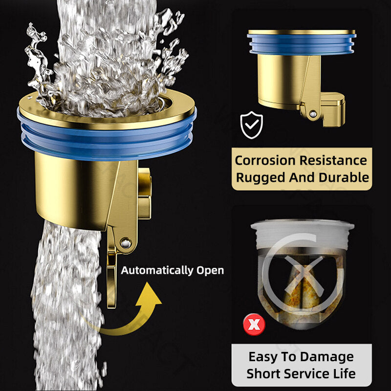 Brass Floor Drain Core Rapid Drainage Odor Insect Proof Bathroom Sewer Trap Shower Strainer Cover