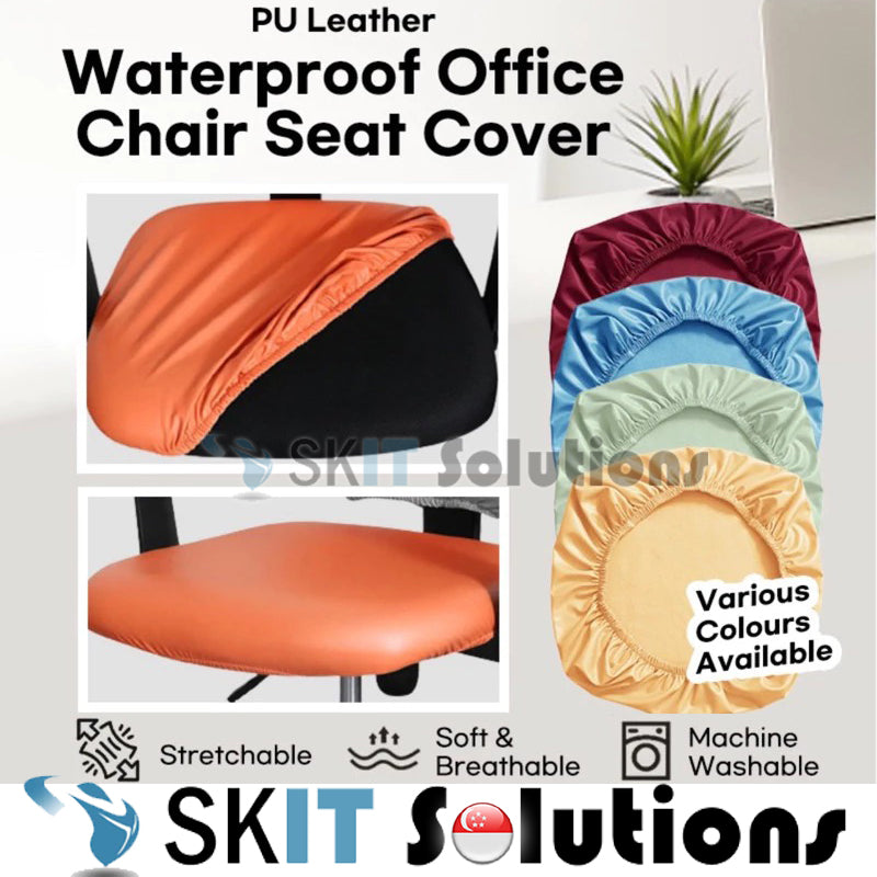 Waterproof Office Chair Seat Cover PU Leather Chair Seat Cover Elastic Computer Chair Seat Cover