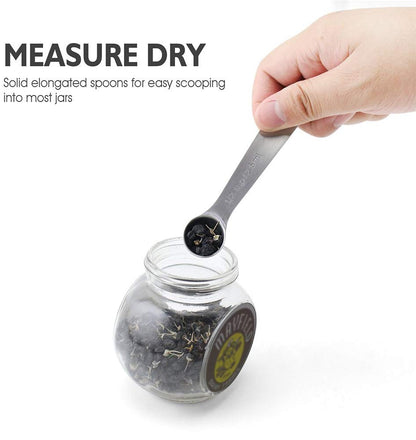 6 pcs/set Measuring Spoons Stainless Steel Seasoning Coffee Tea Scale Bakery Tool Kitchen Supplies