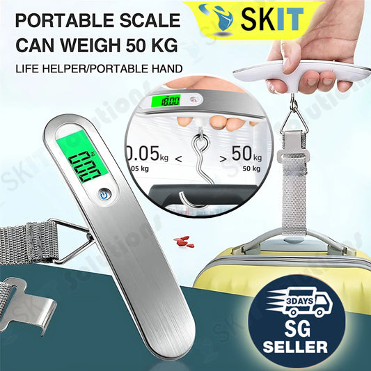 Portable Digital Luggage Scale 50kg 110lb with Belt or Hook Handheld Hanging Travel Bag Weight Scale