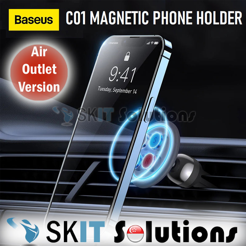 Baseus C01 Magnetic Phone Holder Car Mount Air Vent Stick On Dashboard Handsfree Aircon Outlet Aircon Vent Holder