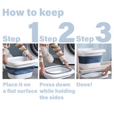 Collapsible Plastic Laundry Backet with Handle Foldable Clothes Storage Box Container Organizer Hamper Space Saving