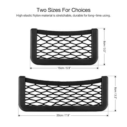 Car Seat Side Back Storage Net Bag Mesh Pocket Organizer Stick On Interior Accessories for Vehicle