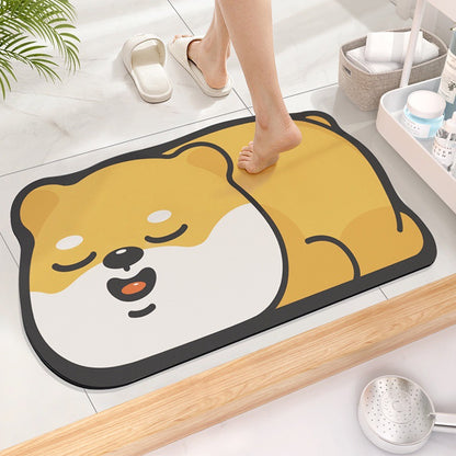 Cute Cartoon Super Absorbent Diatomite Floor Mat Bathroom Non-Slip Diatom Mud Floormat Soft Bath Room Mat Bedroom Toilet