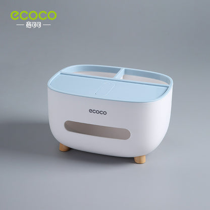 ECOCO Desktop Tissue Box Organizer Multi-function Toilet Paper Towel Storage Holder Dispenser Bathroom Accessories Remote Control