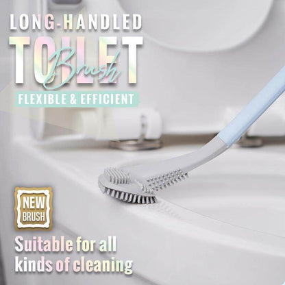 Long Handle Toilet Cleaning Brush Free Hanging Hook Sticker Soft Rubber Golf Silicone Hanging Bathroom Washing Tool