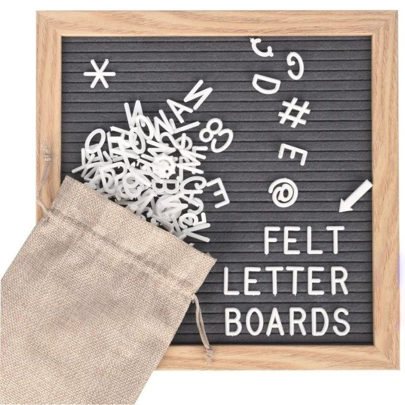 Felt Letter Board Kit Wooden Frame Alphabet Message Sign Table Display Birthday Party Gift Stand