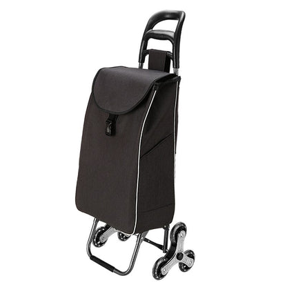UPGRADED Oxford Cloth Trolley Cart Foldable Shopping Trolley Bag with Wheels Detachable Casing Push Cart Carrier Market