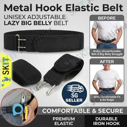 Buckleless Elastic Waist Belt Adjustable No Buckle Belt Lazy Big Belly Men Women Jeans Pants Stretch