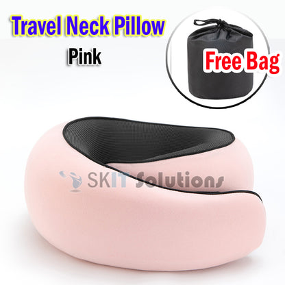 Travel Neck Pillow U-Shaped Cushion Portable Undeformable Snail Pillow with Storage Bag Airplane