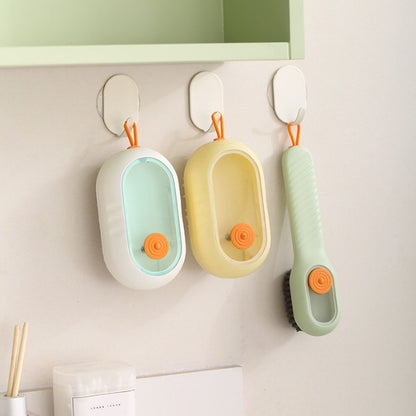 Press Type Liquid Shoe Laundry Clothes Cleaning Brush Refillable Soft Bristles Long Handle Detergent