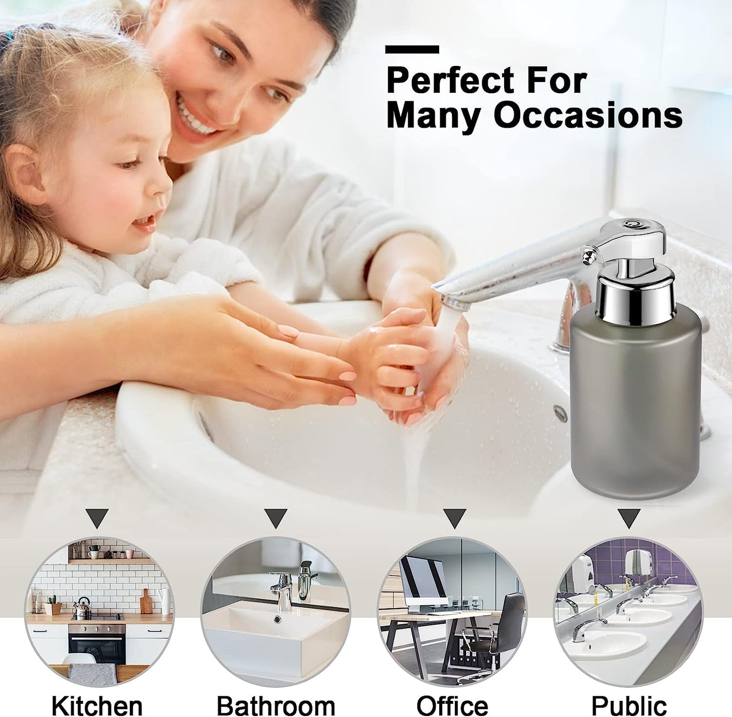 Rechargeable Automatic Soap Dispenser Foam/Liquid Hand Free Touchless Smart Auto Dish for Bathroom