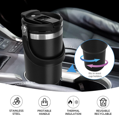 600ml 900ml TYESO Thermal Tumbler Stainless Steel Vacuum Insulated Bottle Handle Straw Keep Hot Cold