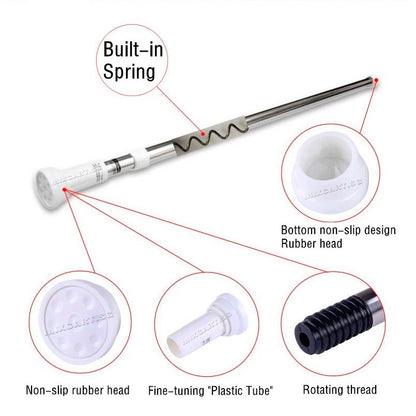 Curtain Rod Pole Laundry Shower Practical Stainless Steel Round Head Extendable Telescopic Tension Rod 2.5cm Diameter