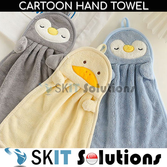 Cartoon Hand Towel Cute Soft Coral Fleece Hand Towel Kitchen Towel Bathroom Dry Hand Towels