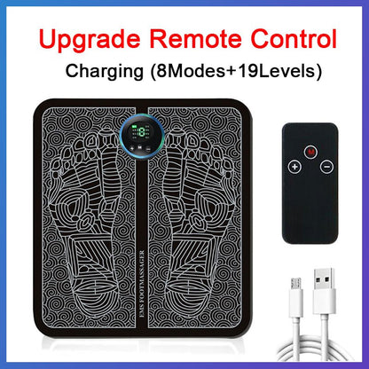 Portable EMS Foot Massager Mat Electric Muscle Stimulator Blood Circulation Acupuncture Pain Relief