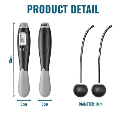 2in1 Smart Cordless Jump Rope Skipping Wireless Digital Counter Calorie Count Miles Times Exercise
