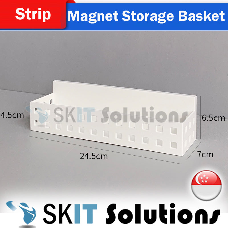 Magnetic Storage Basket Fridge Rack Bathroom Kitchen Hanging Shelf Organizer Box Easy Portable Compartment Magnet