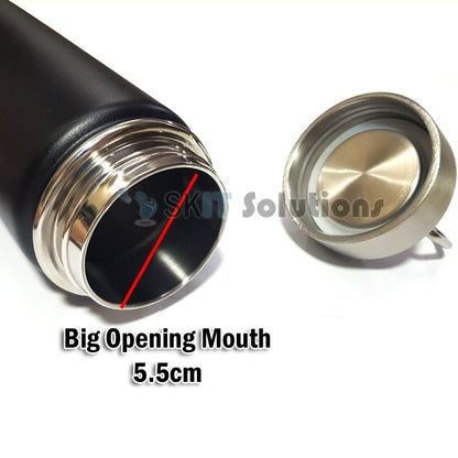 550ml/800ml Black Stainless Steel Double Wall Vacuum Insulated Flask Water Bottle Thermos Cup Coffee Tea Milk BPA Free