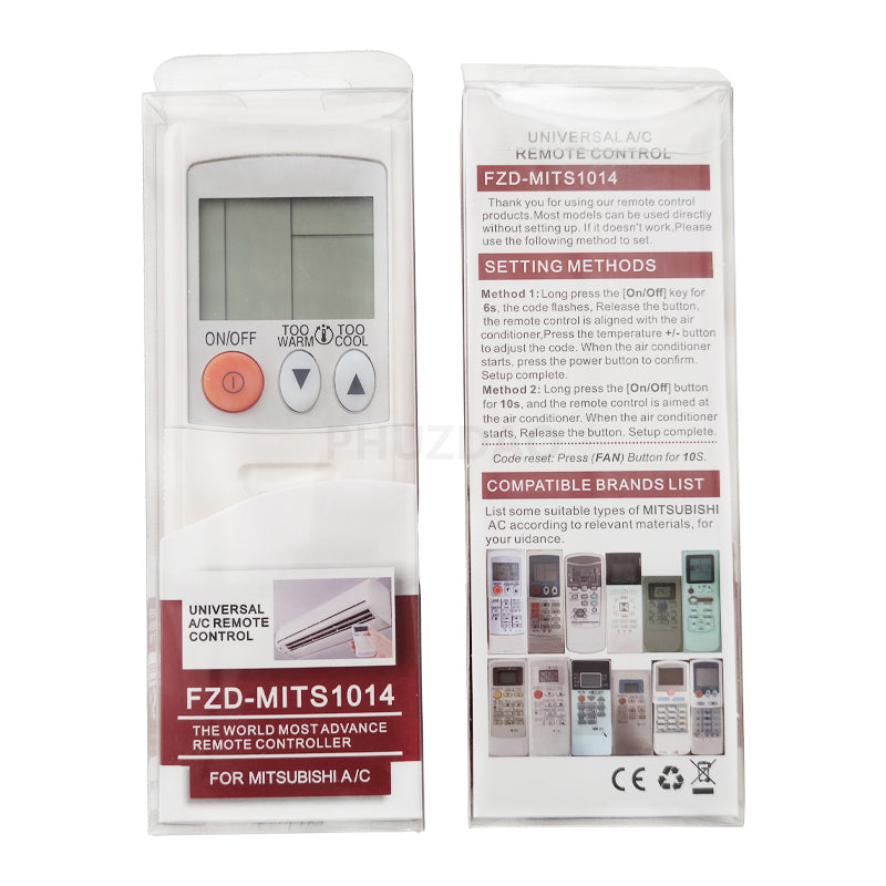 FZD-MITS1014 Universal Replacement MITSUBISHI Aircon Remote Control AC KP3AS MP04A KD06ES RKT502A420