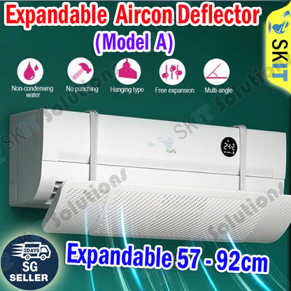 57-92cm Retractable Air Conditioner Wind Shield Aircon Deflector Adjustable Universal AC Windshield