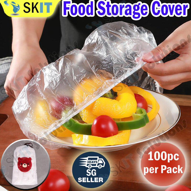 100pcs Elastic Food Covers Reusable Disposable Stretch Lids Bowl Plate Wraps Fresh-Keeping Seal