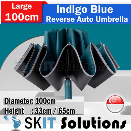 Super Large Automatic Reverse Folding Umbrella Inverted Fold Windproof Auto Open Close Anti UV Coating Lightweight