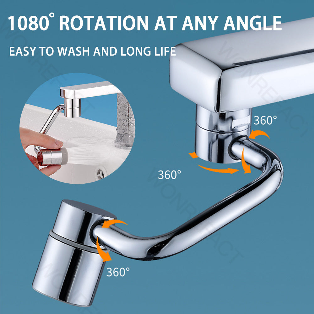 1080° Rotating Brass Bathroom Faucet Extender 2 Mode Water Saving Basin Sink Aerator Filter Nozzle