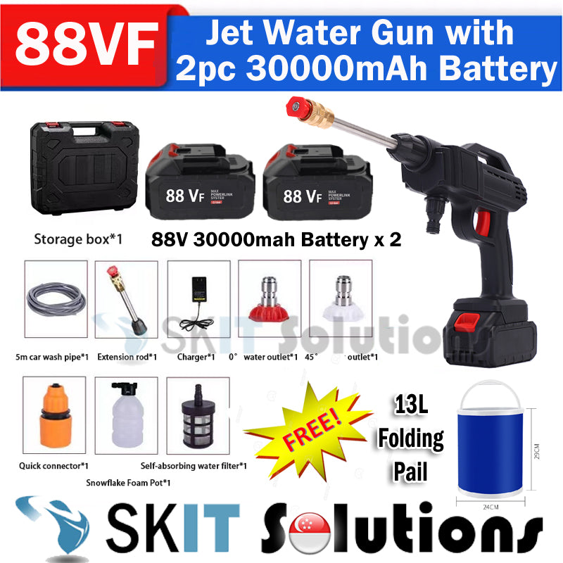 Cordless High Pressure Water Jet Spray Gun Washer Foam Launcher Cleaner Car Snow Wash Wireless Washing Machine FREE Pail