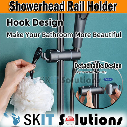 Shower Head Bracket Showerhead Rail Slider with Hook Universal Slide Bar Holder Bathroom Accessories