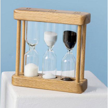 1/3/5Min Wooden Sand Glass Timer Hourglass 1 3 5 Minute Kitchen Study Desk Decor Gift Clock for Kids