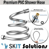 1.5m/2m Premium PVC Shower Hose Pipe with Brass Connections & Nut Flexible Anti-Twisting Plastic Bidet Head Extension