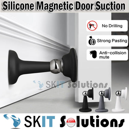 Silicone Magnetic Door Stopper Mute Door Stop Suction Punch-Free No Drill Decorative Heavy Duty Silicone Doorstop Wedge