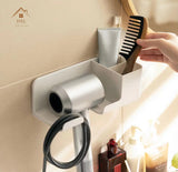 Wall-mounted Hair Dryer Rack Holder without Drilling Toilet Adhesive Traceless Bracket Bathroom HairDryer Storage Shelf