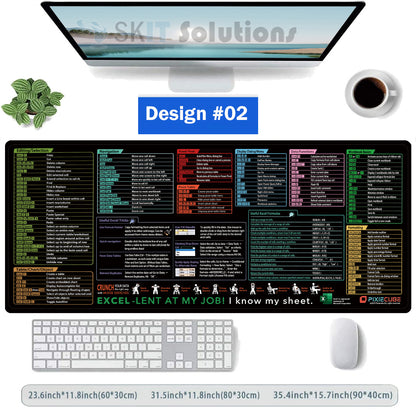 Gaming Mouse Pad XXL Keyboard Shortcuts Desk Mat 800x300mm 900x400mm Large Extended Office Mousepad