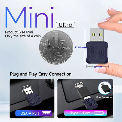 Carlinkit 2in1 Mini Ultra Wireless CarPlay Android Auto Adapter Plug & Play Wired to Wireless Dongle
