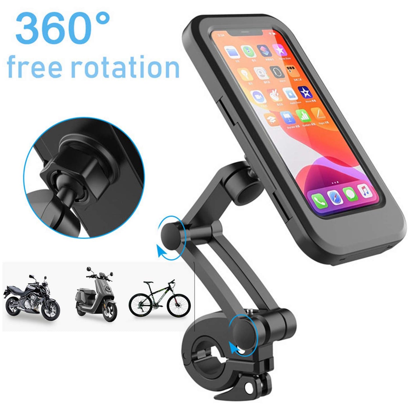 Waterproof Bicycle Motorbike Handlebar Mobile Phone Holder Case Cover Motorcycle Bike Smartphone Stand Mount Bracket