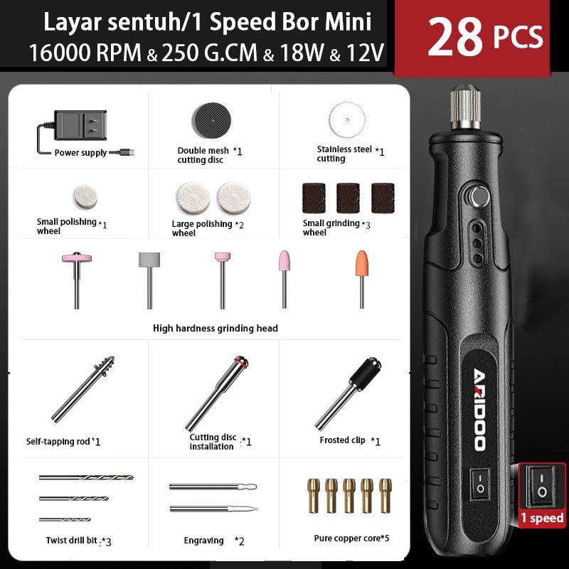 Mini Cordless 12V Drill Grinder Engraving Pen Power Tool for Jewelry Wood Glass Cutting Polishing