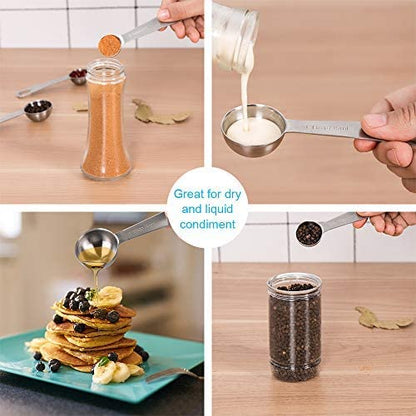 6 pcs/set Measuring Spoons Stainless Steel Seasoning Coffee Tea Scale Bakery Tool Kitchen Supplies