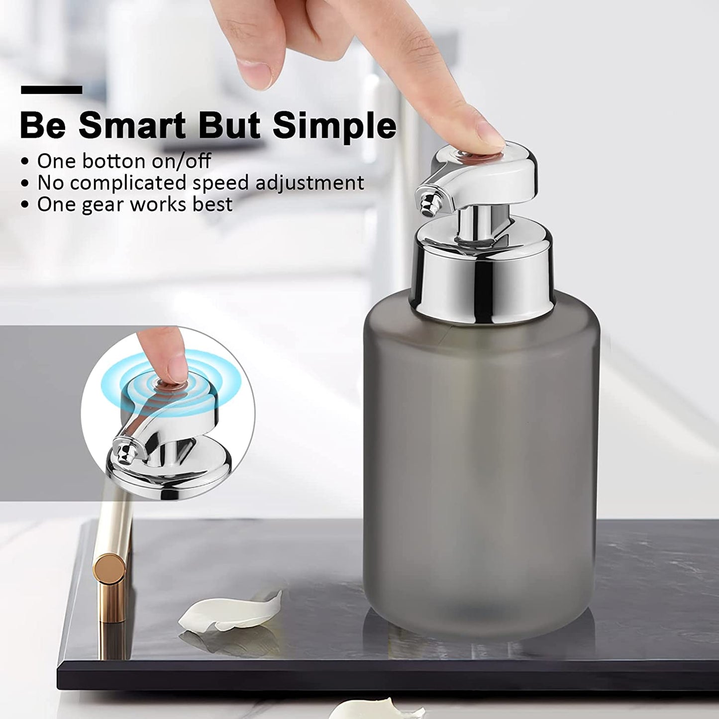 Rechargeable Automatic Soap Dispenser Foam/Liquid Hand Free Touchless Smart Auto Dish for Bathroom